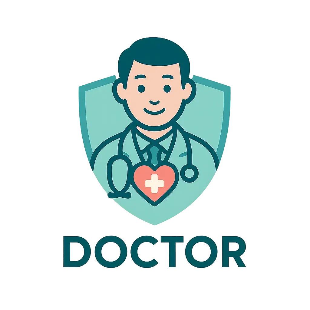 Doctor Logo template with stethoscope and clean modern design