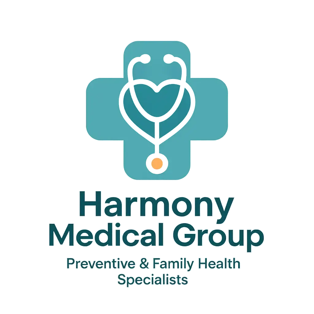 Doctor Logo template with heart-shaped stethoscope and teal cross