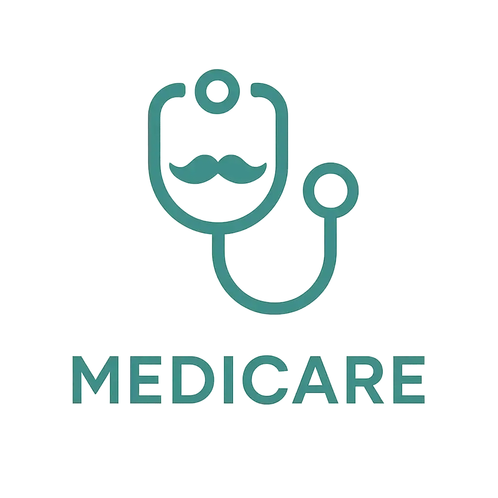 Doctor Logo template with stethoscope and mustache design