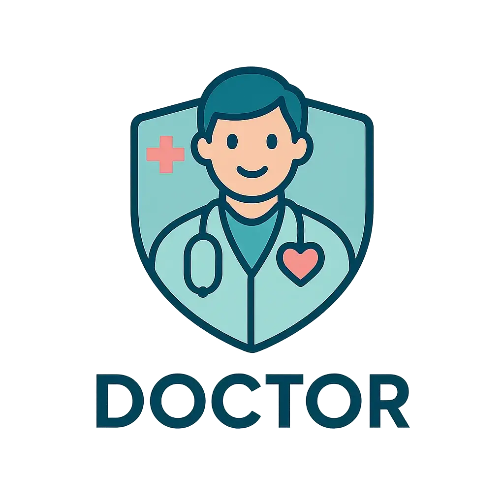 Doctor Logo template with medical symbols and modern design