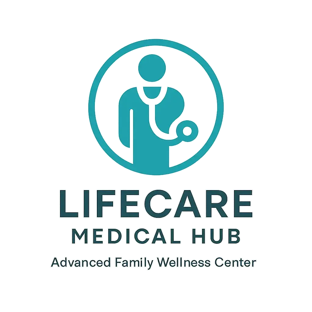 Modern Doctor Logo template with teal stethoscope icon