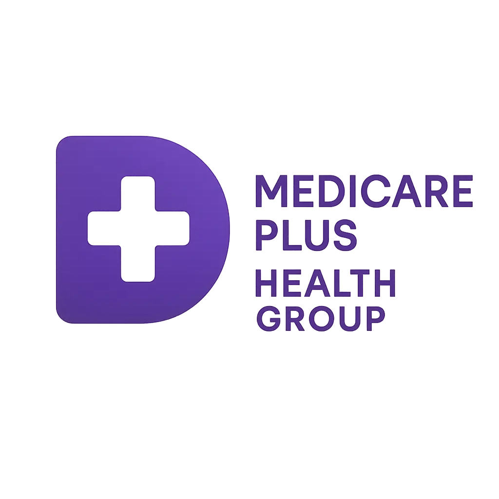 Modern Doctor Logo template with purple D and medical cross