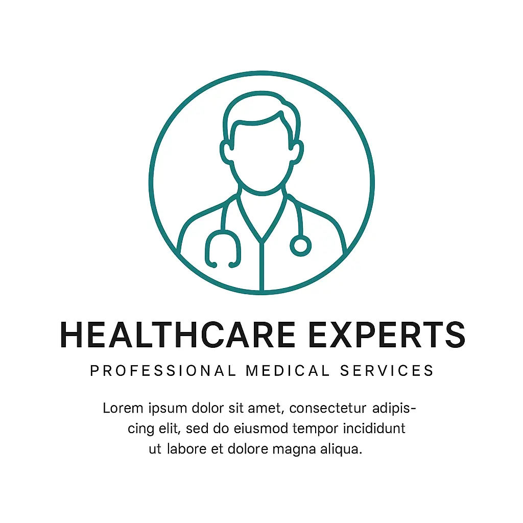Modern Doctor Logo template with teal doctor emblem