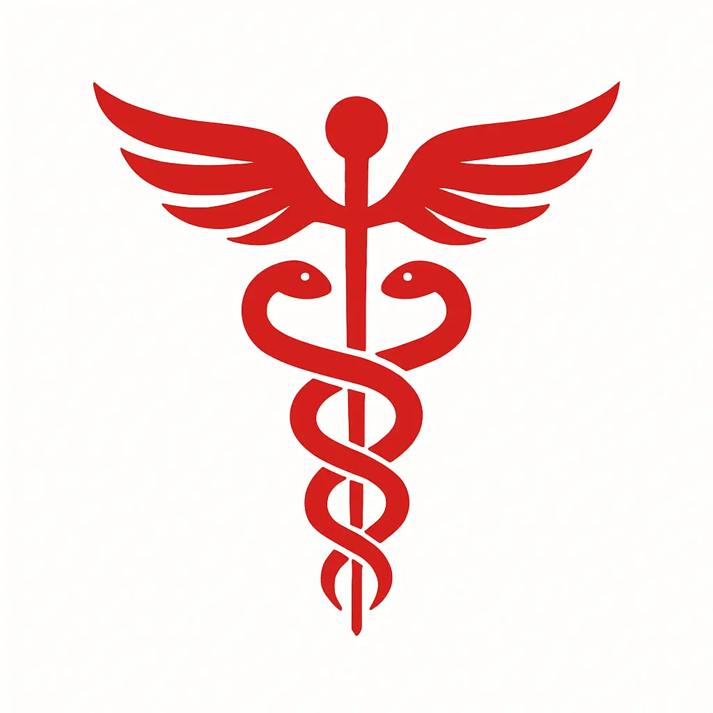 Doctor Logo template with rod, snakes, and wings