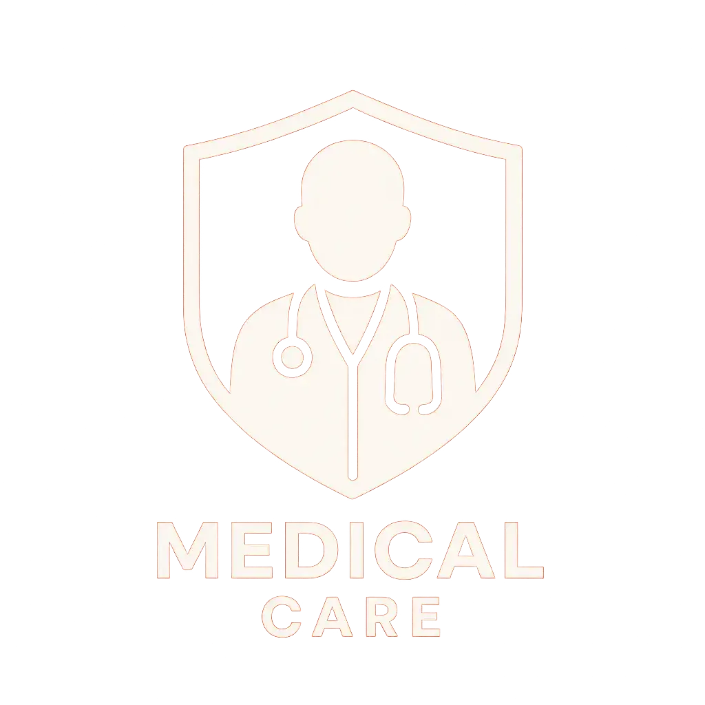 Doctor Logo template with red shield and stethoscope silhouette