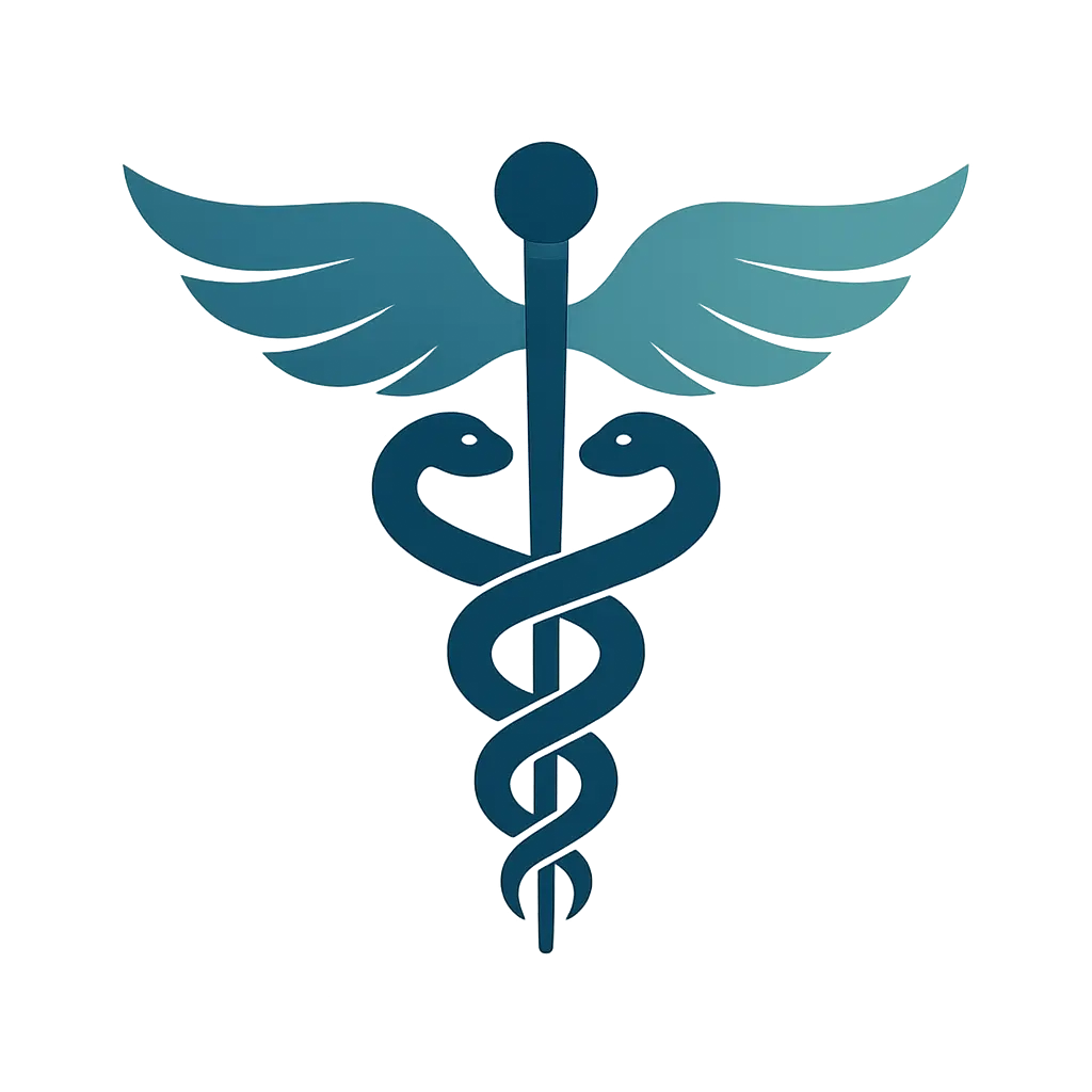 Doctor Logo template with staff, snakes, and wings