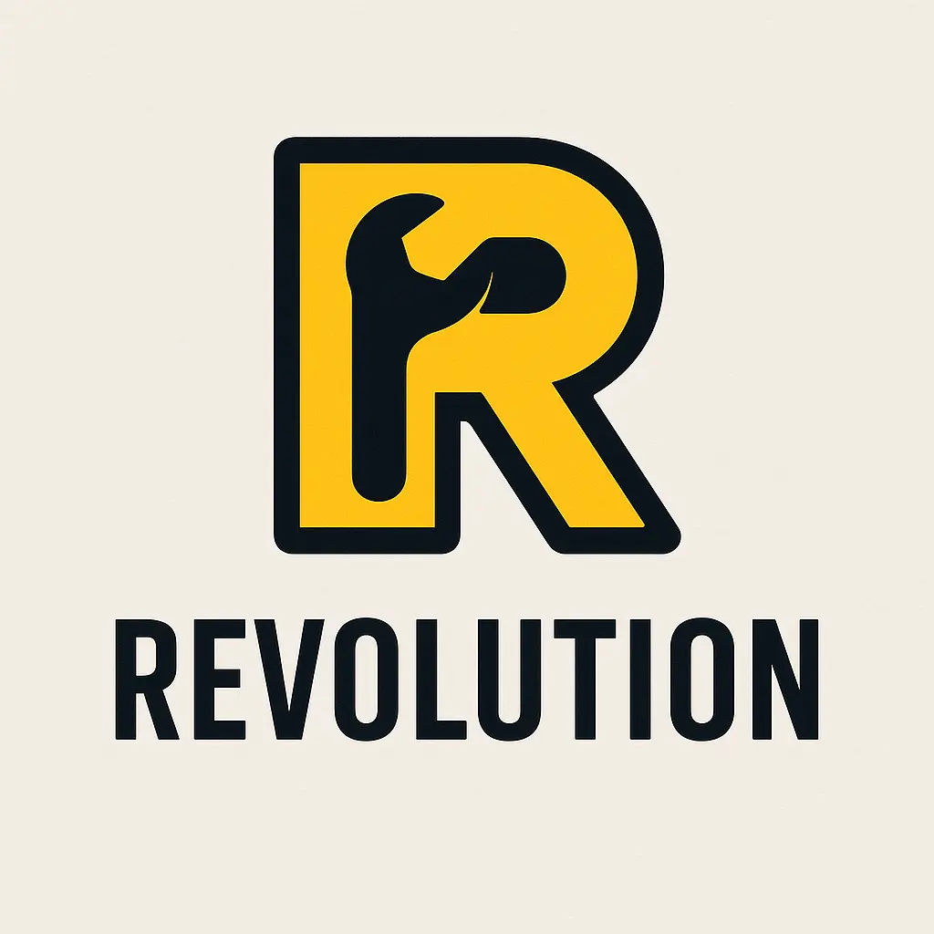 Automotive Logo template with wrench forming the letter 'R'