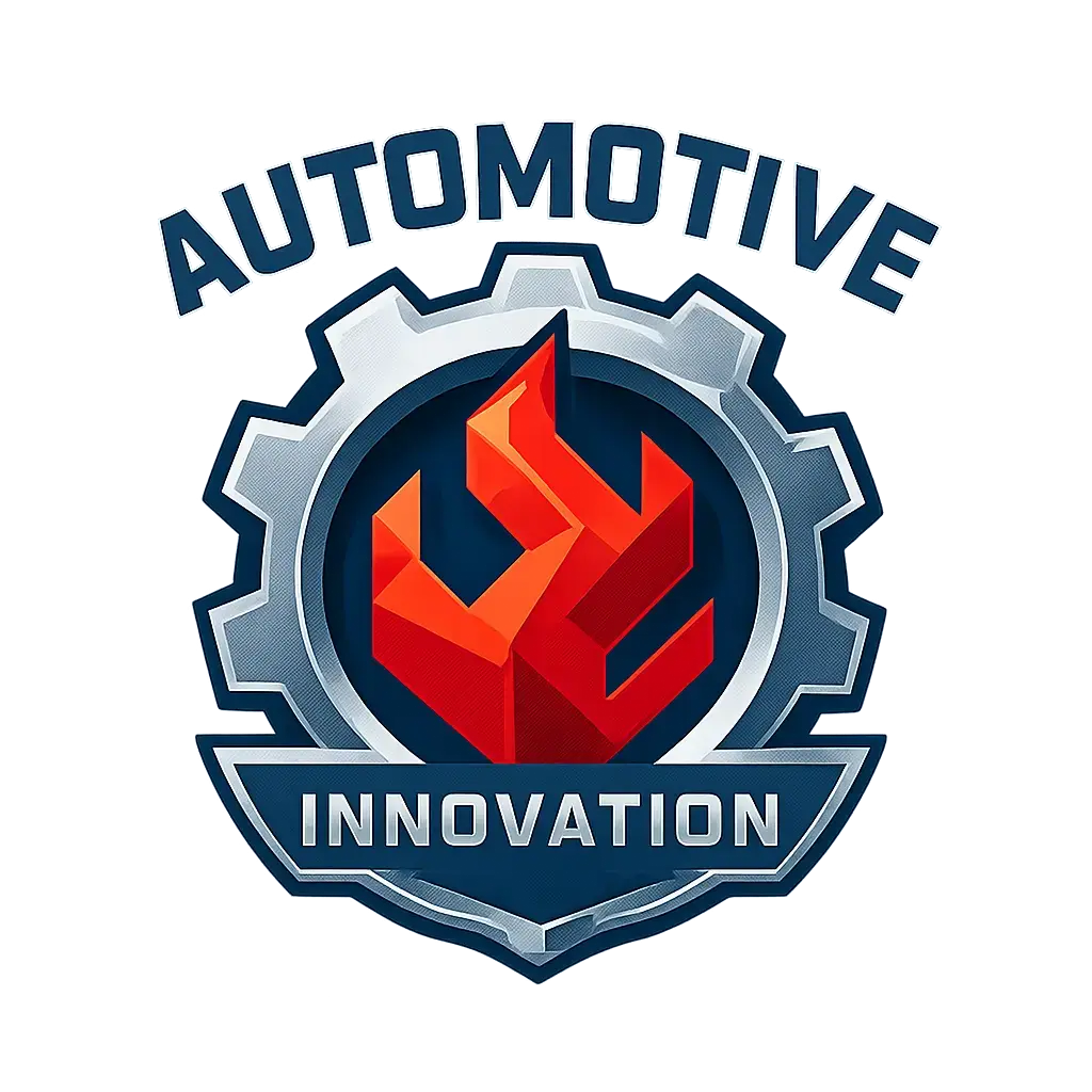 Powerful Automotive Logo template with gear and flames.