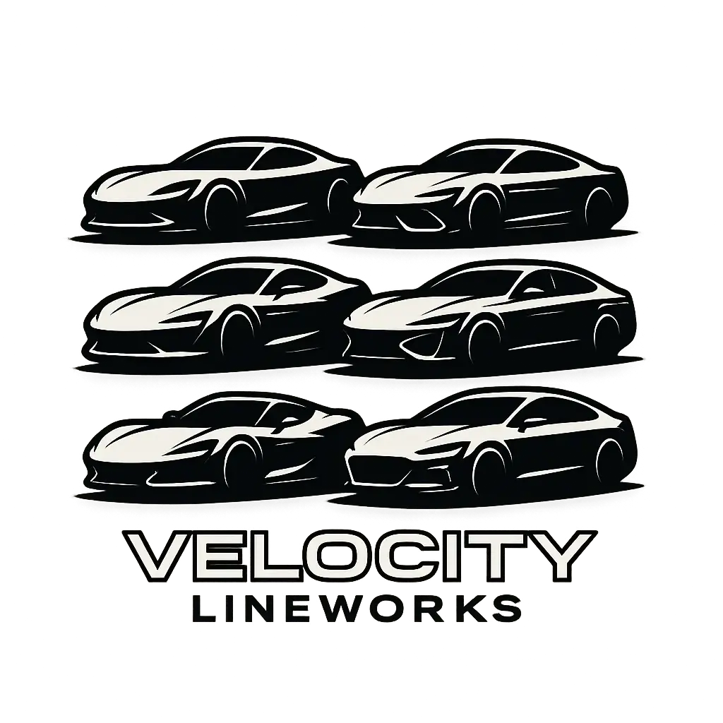 Minimalist Automotive Logo template with sleek car silhouettes