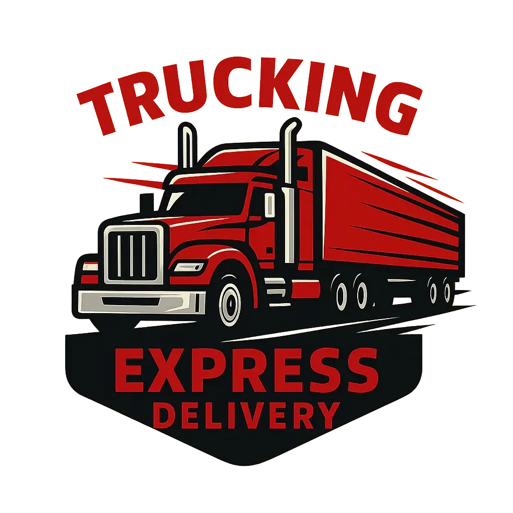 Automotive Logo template featuring a red truck with bold lettering