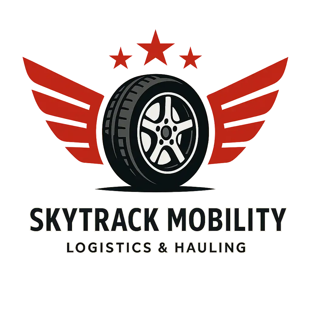 Automotive Logo template with red wings and central tire
