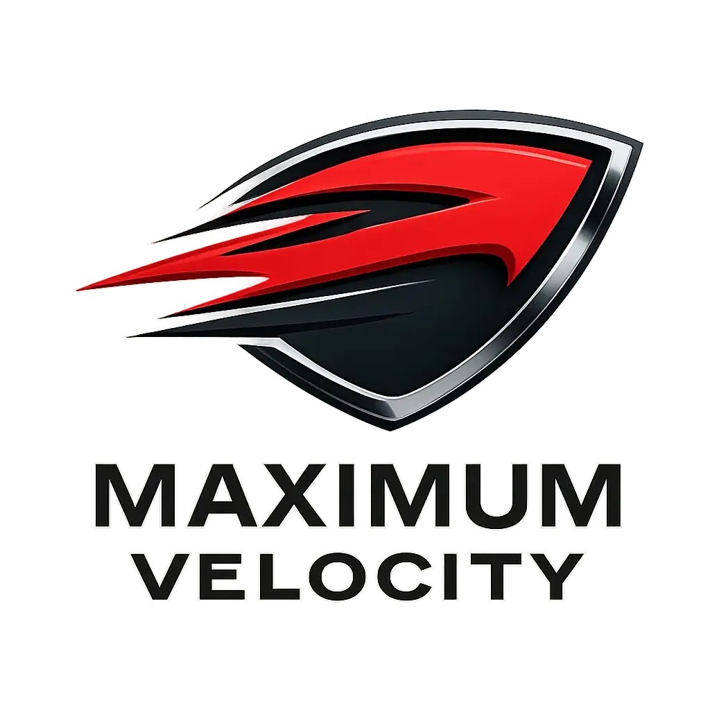 Automotive Logo template featuring sleek red and black design