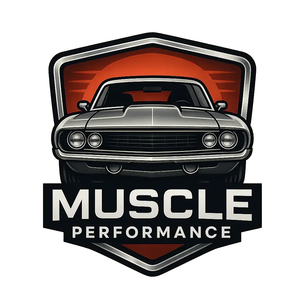 Automotive Logo template featuring a muscle car silhouette