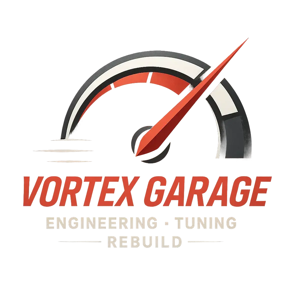 Bold Automotive Logo template with speedometer and tuning text
