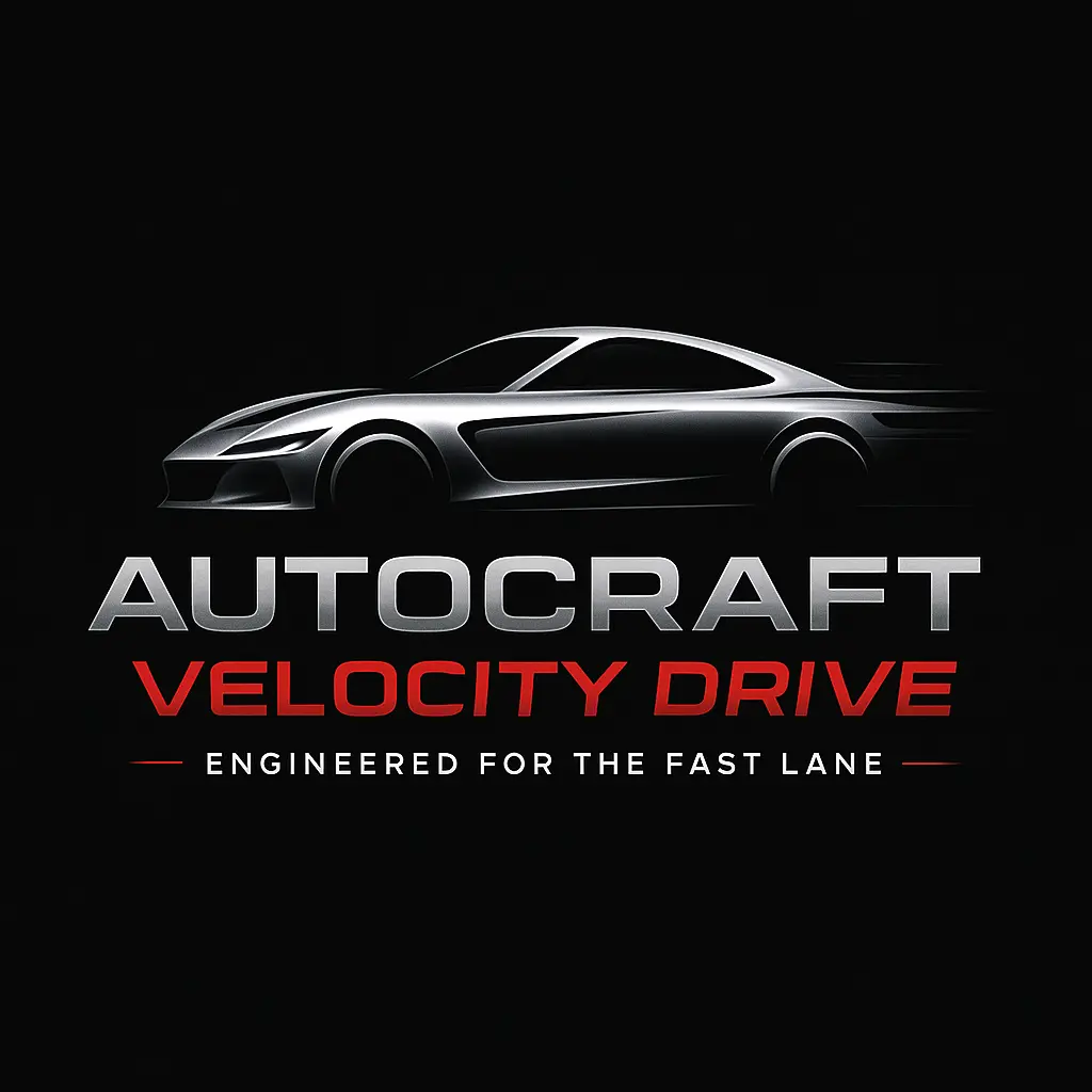Sleek automotive logo template with silver car silhouette