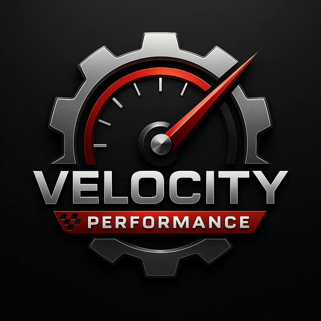 Automotive Logo template with speedometer and gear design