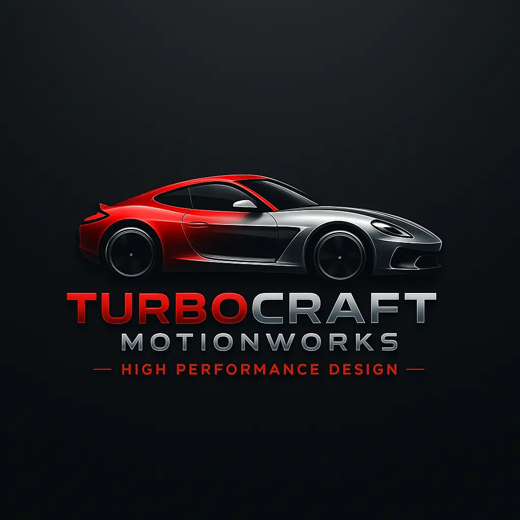 Minimalistic Automotive Logo template with red car silhouette