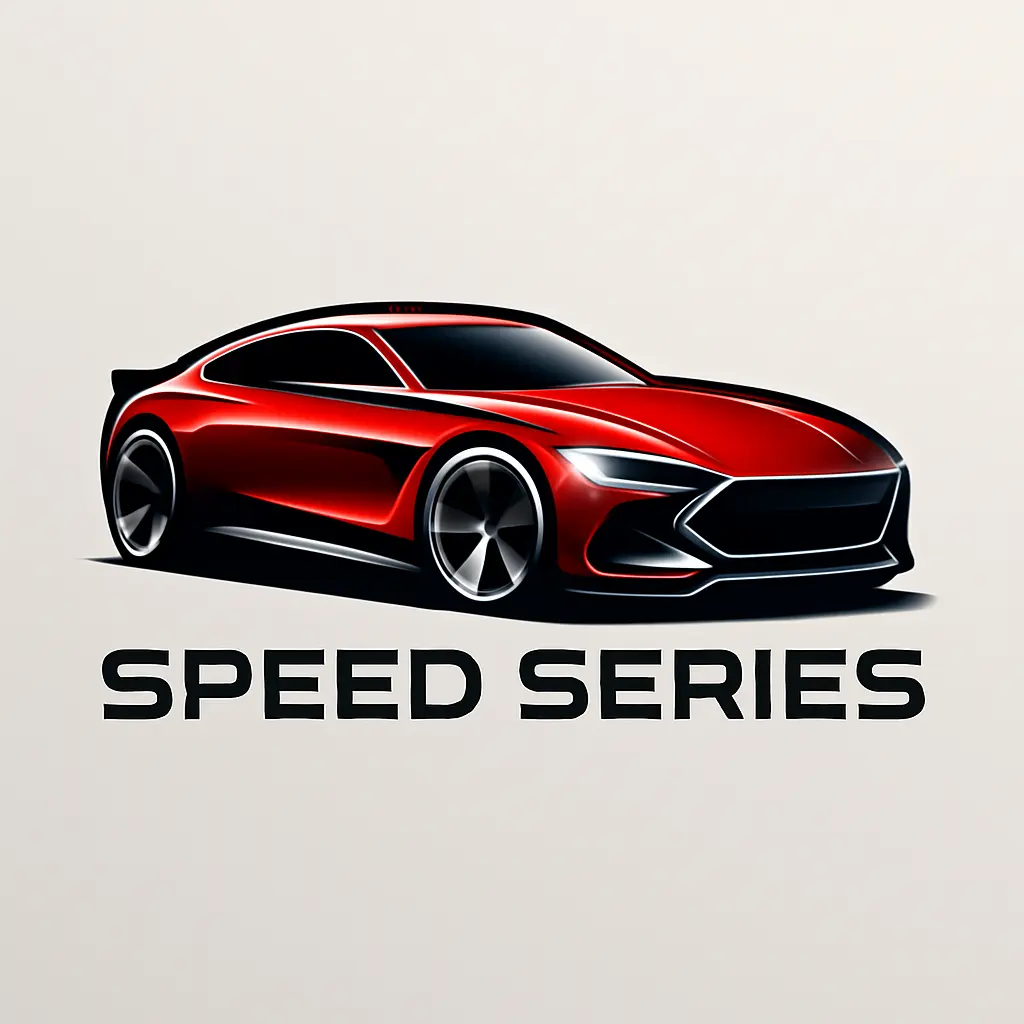 Automotive Logo template featuring a car silhouette with modern typography