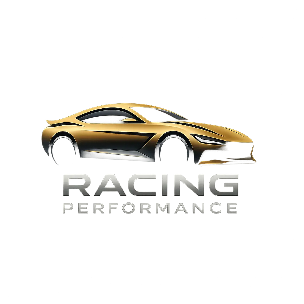 Automotive Logo template featuring a sleek car silhouette and Racing Performance text