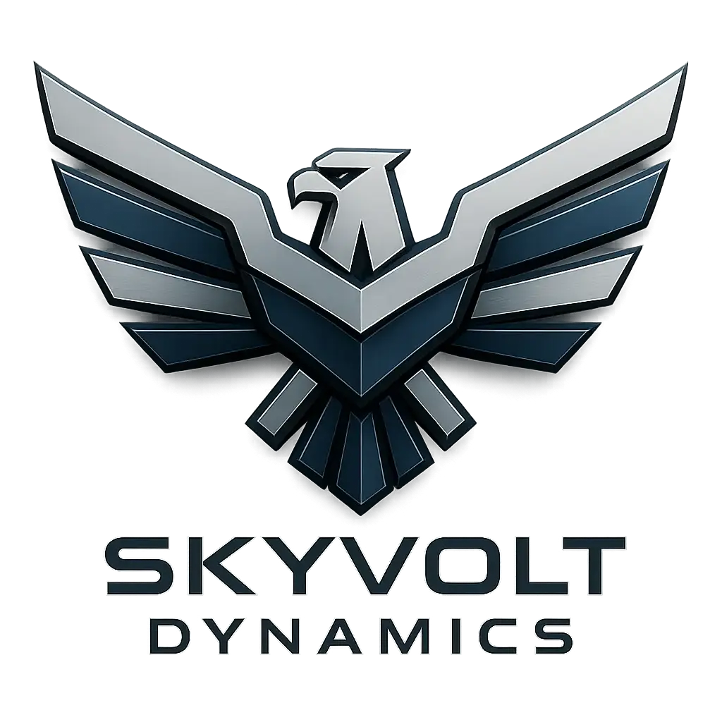 Geometric eagle Automotive Logo template in chrome and blue