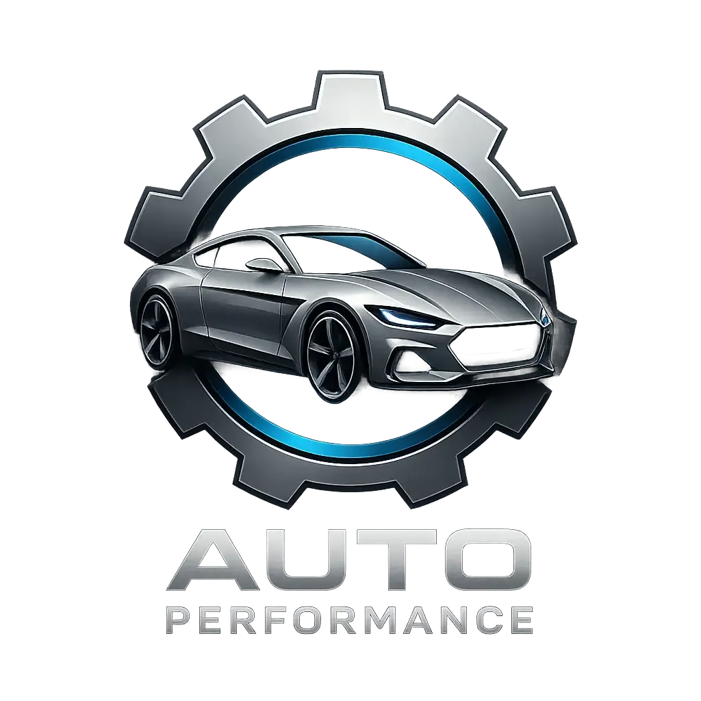 Automotive Logo template with car silhouette and gear emblem