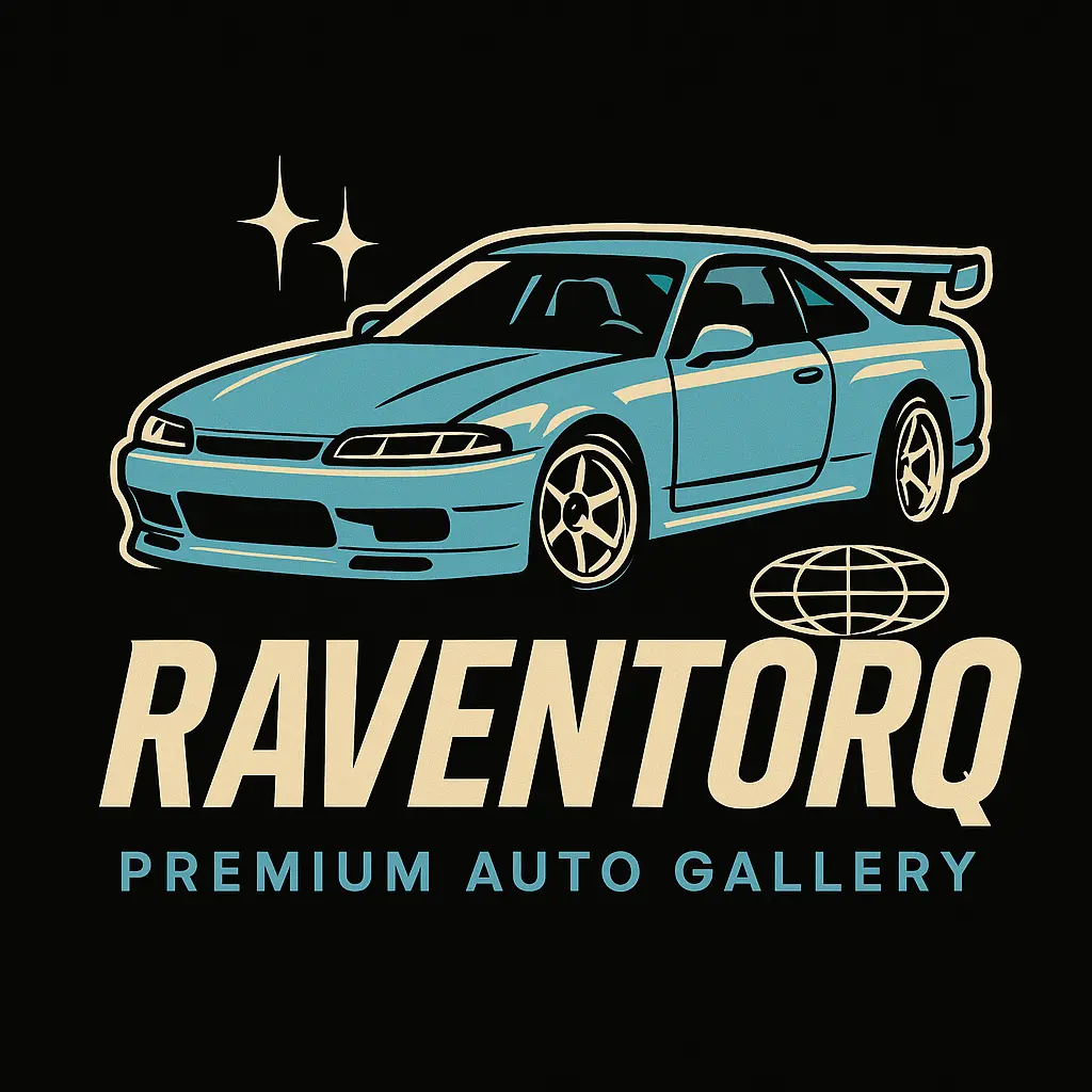 Automotive Logo template with blue sports car and bold text