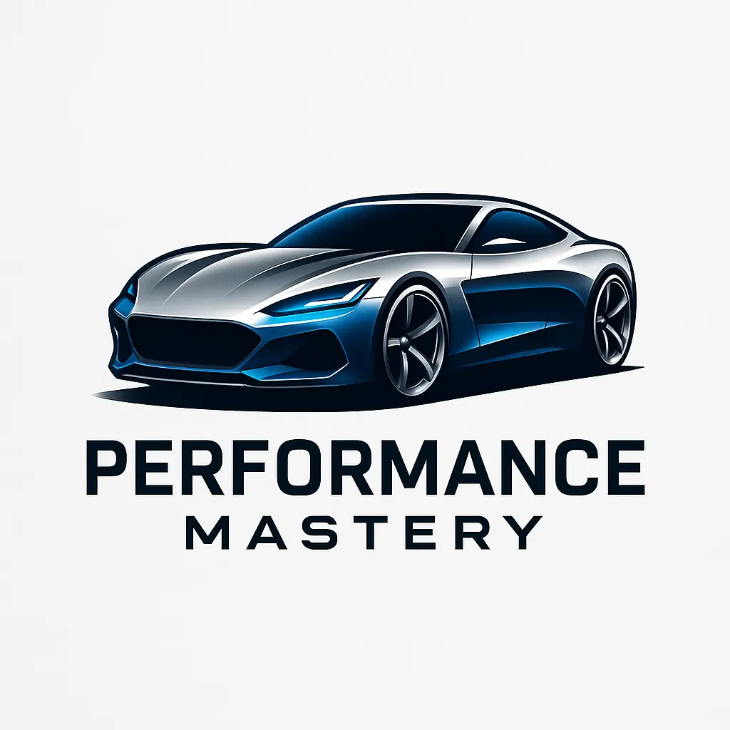 Automotive Logo template with sleek sports car and custom lettering