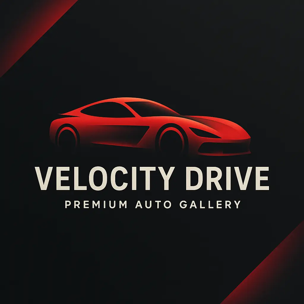 Automotive Logo template with red sports car silhouette