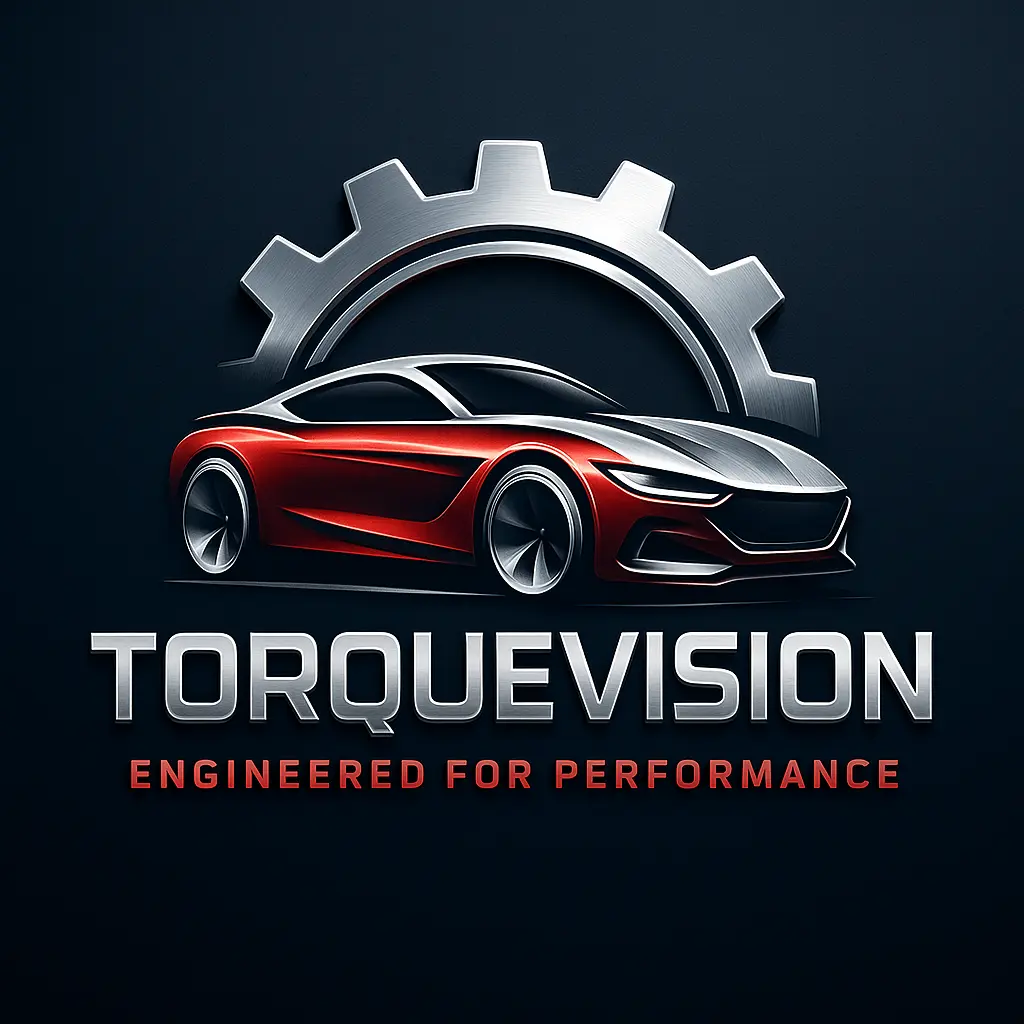 Automotive Logo template with gear and silver car silhouette