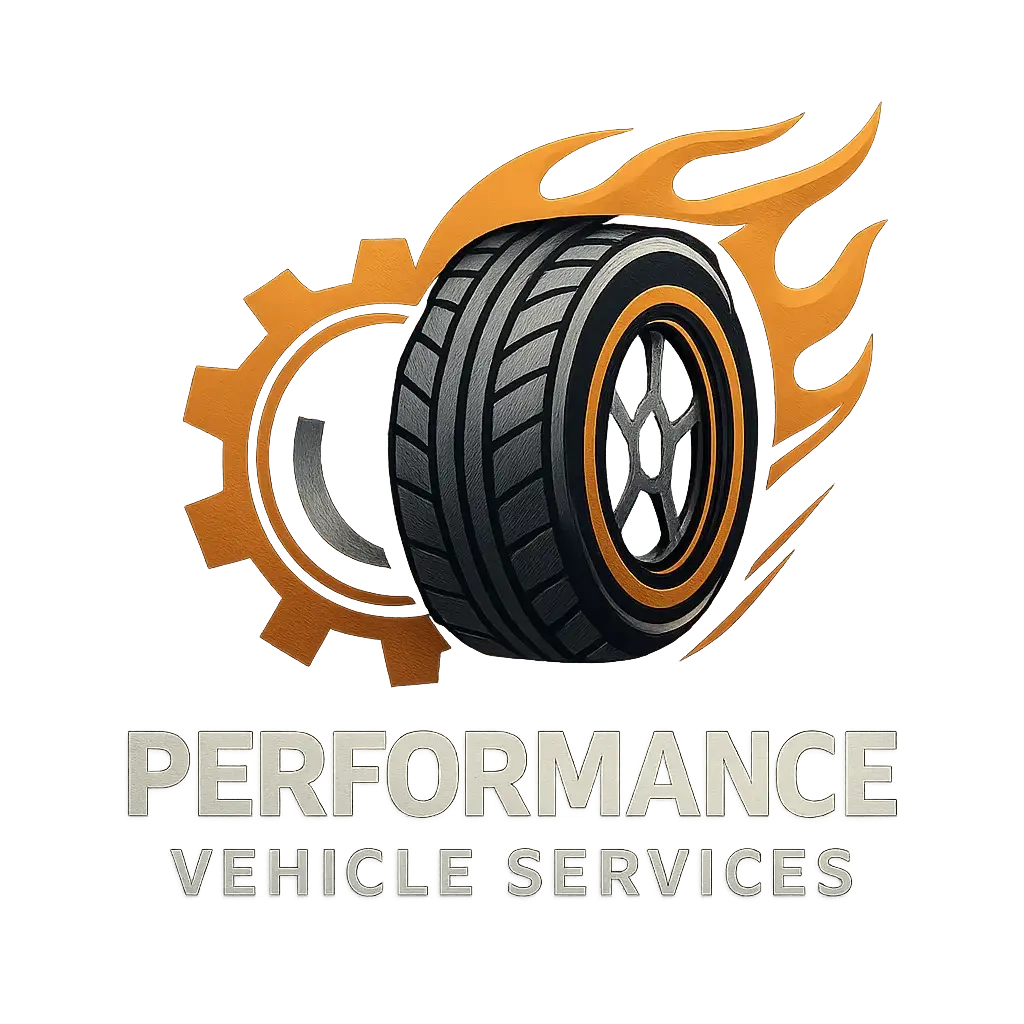 Automotive Logo template with tire and gear elements