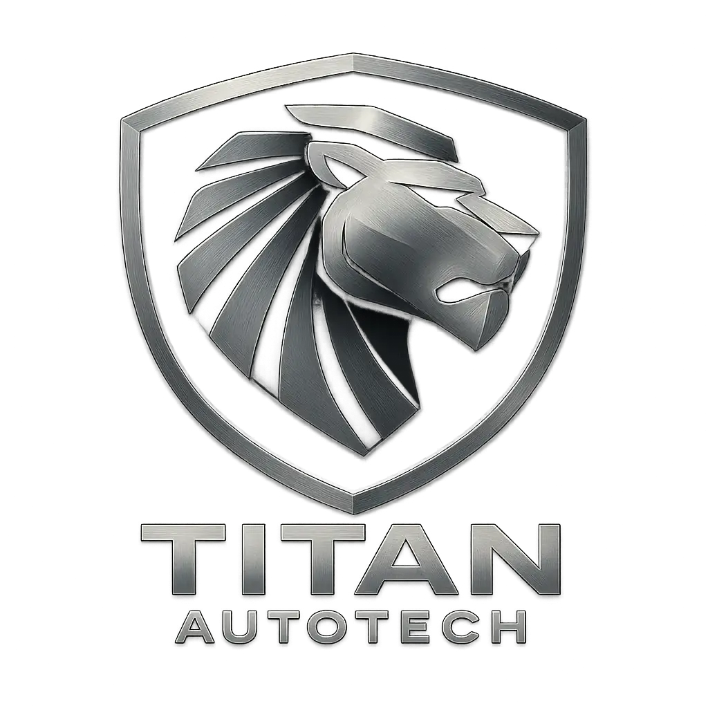Geometric lion Automotive Logo template in chrome and black