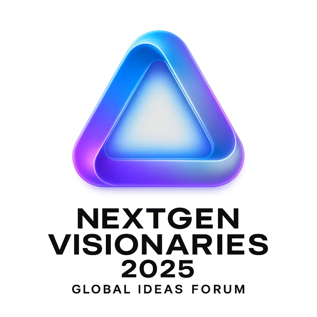Event Logo template with metallic arcs and bold summit text