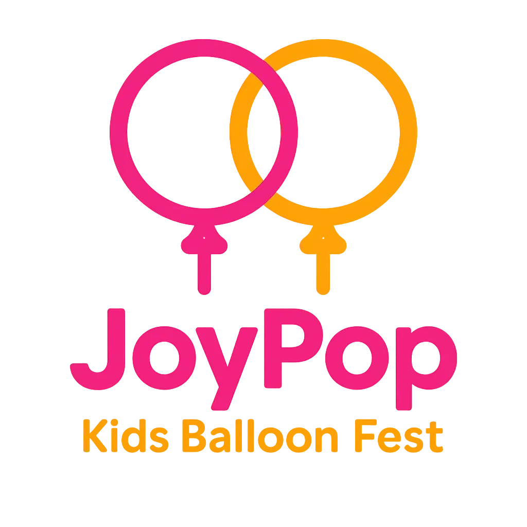 Event Logo template with two colorful balloons and bold text