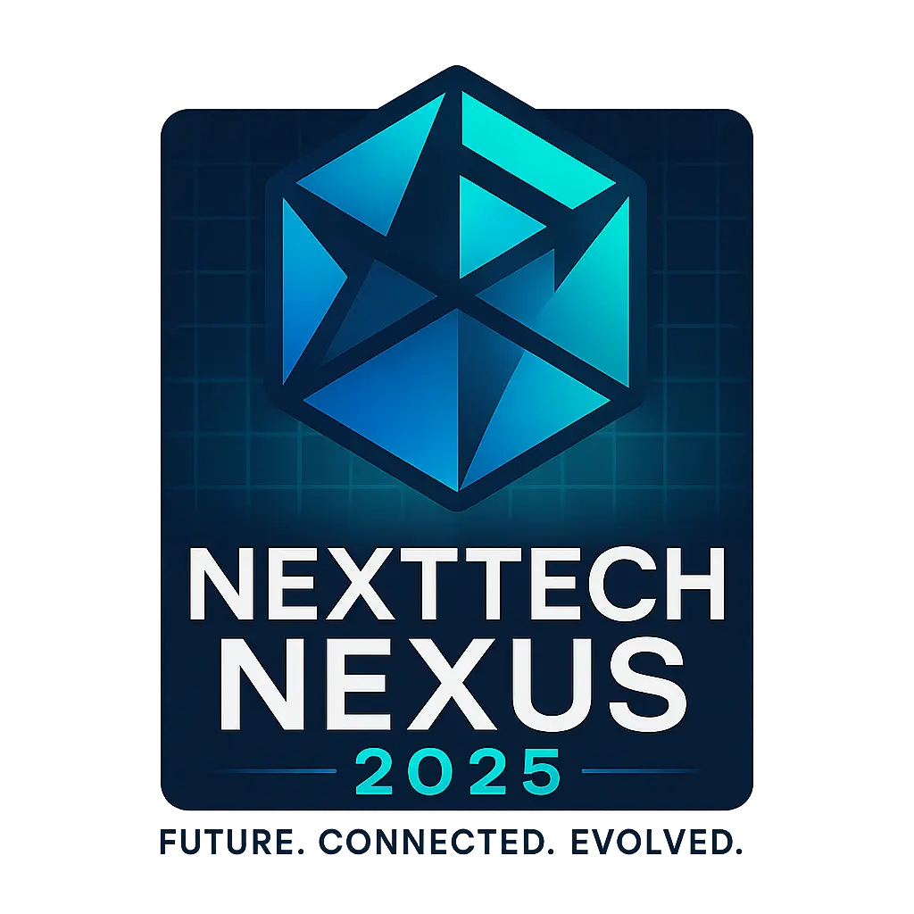 Event Logo template with tech-themed cube and bold typography