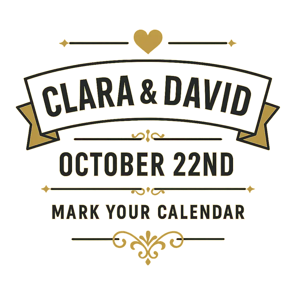 Vintage Event Logo template with bold names and gold accents