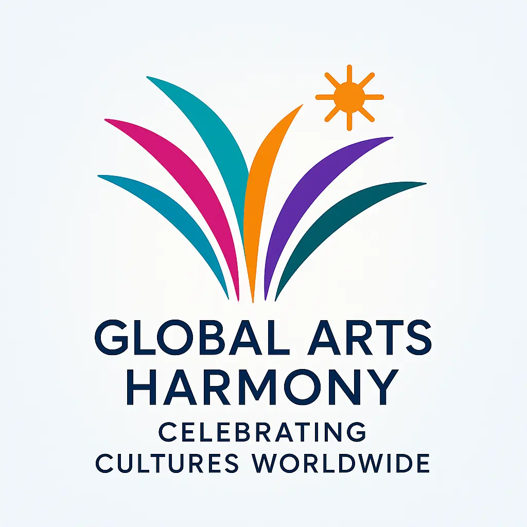 Event Logo template with colorful arcs and sunburst