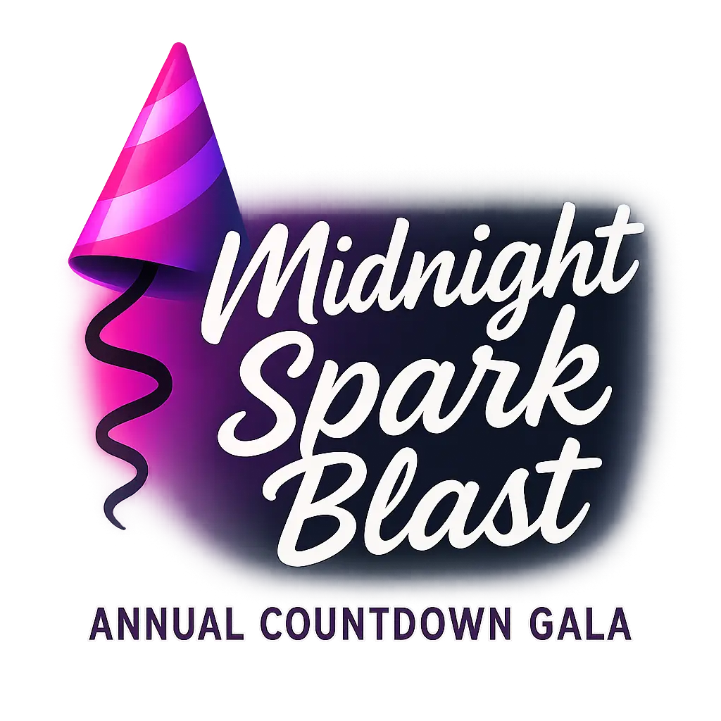Event Logo template with party hat and festive text