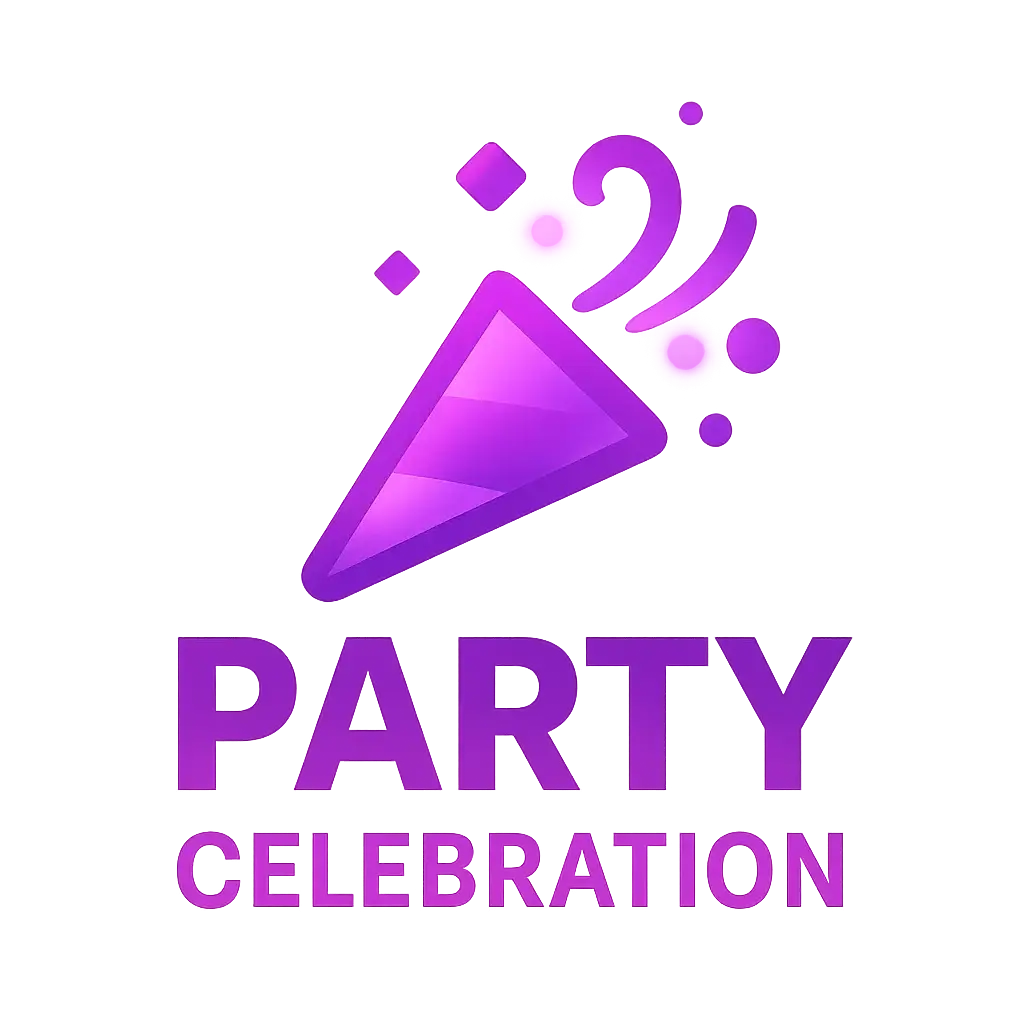Event Logo template with purple and pink vibrant celebratory design