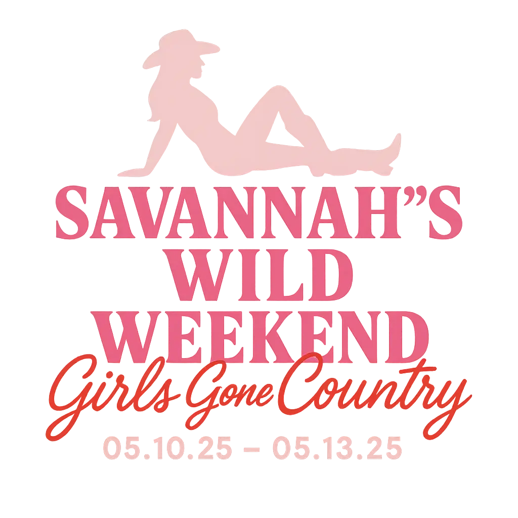 Event Logo template with pink cowgirl silhouette and bold text