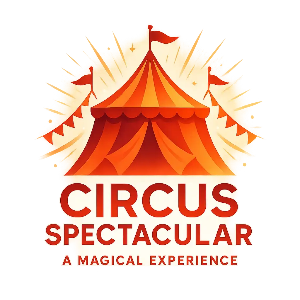 Event Logo template for a circus performance featuring a tent with flags