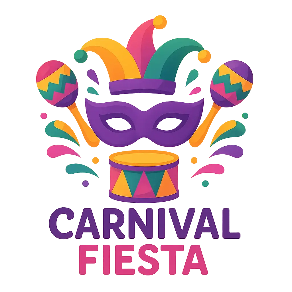 Carnival Fiesta Event Logo template with playful icons and vibrant colors