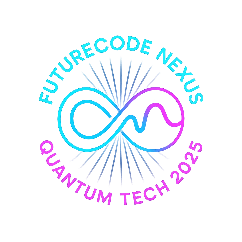Event Logo template with infinity loop and neon tech theme
