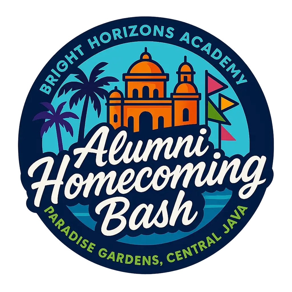 Event Logo template with tropical reunion theme and bold colors