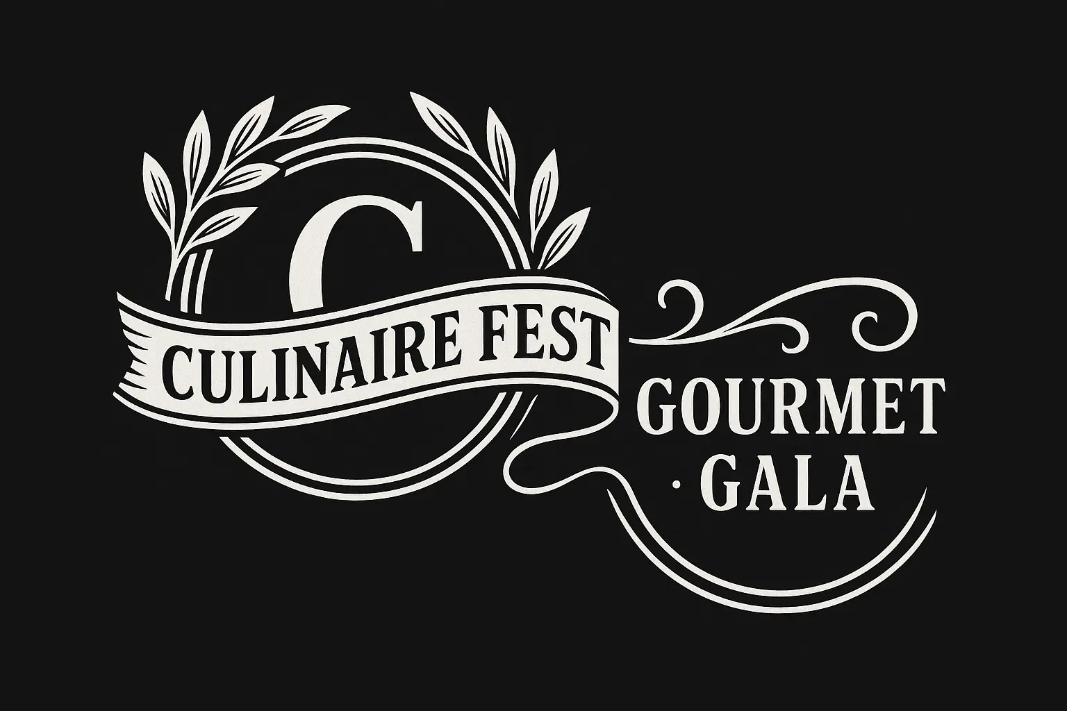 Event Logo template with floral motif and minimalist typography