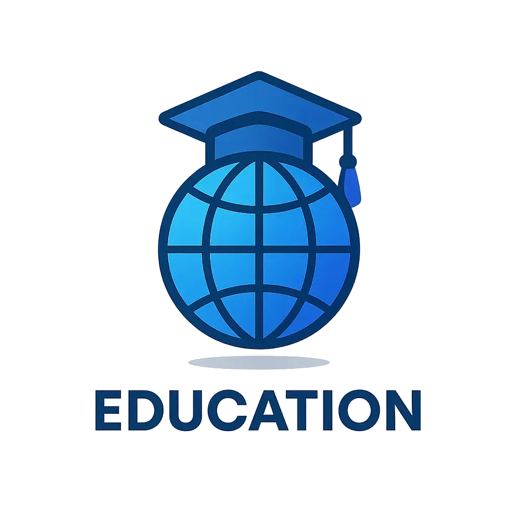 Education Logo template with a globe and graduation cap