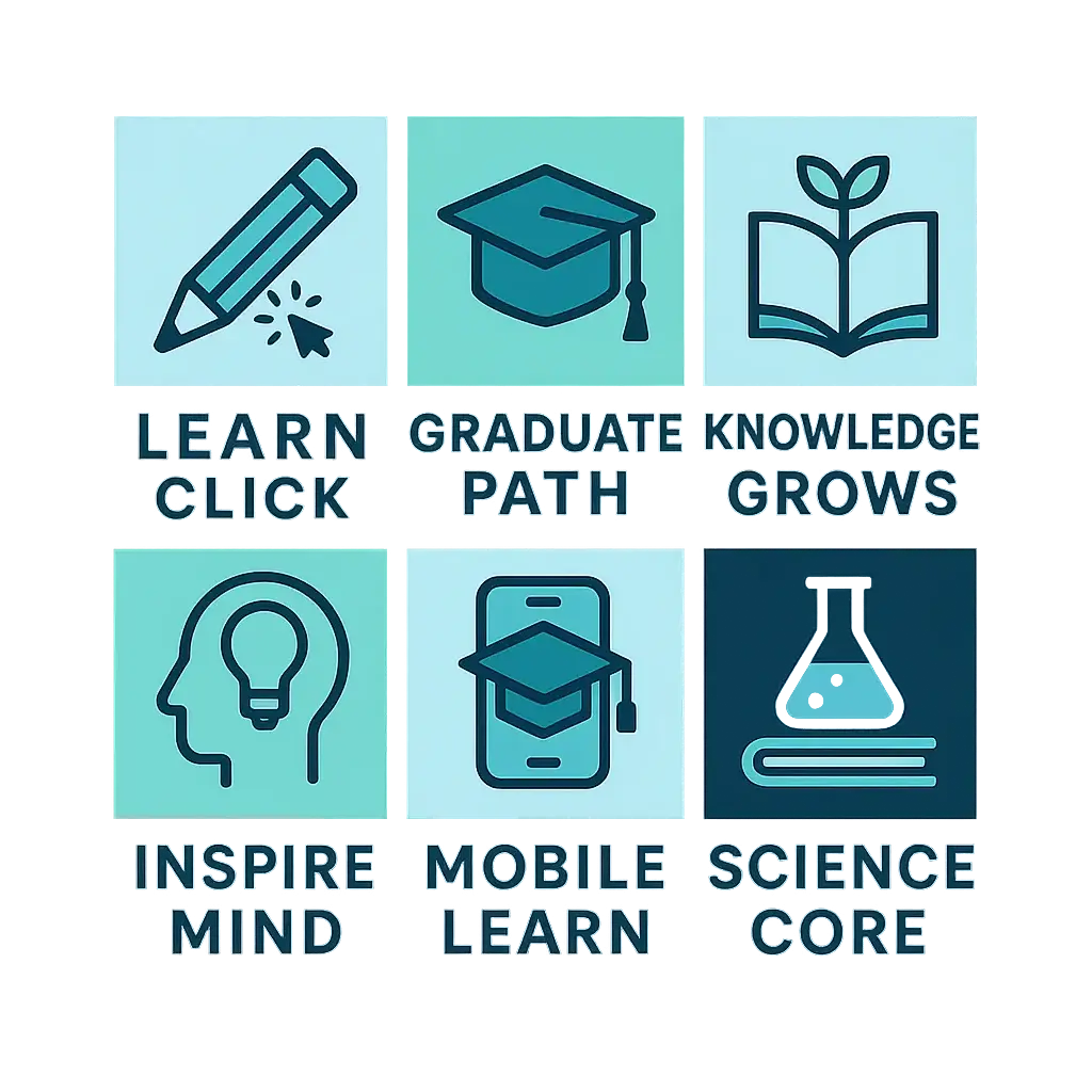 Modern Education Logo template with six unique icons