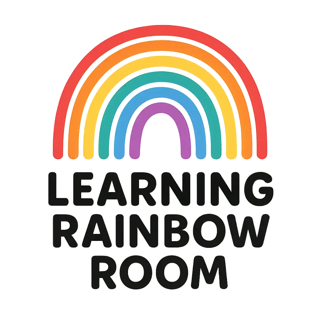 Education Logo template with rainbow icon and playful text