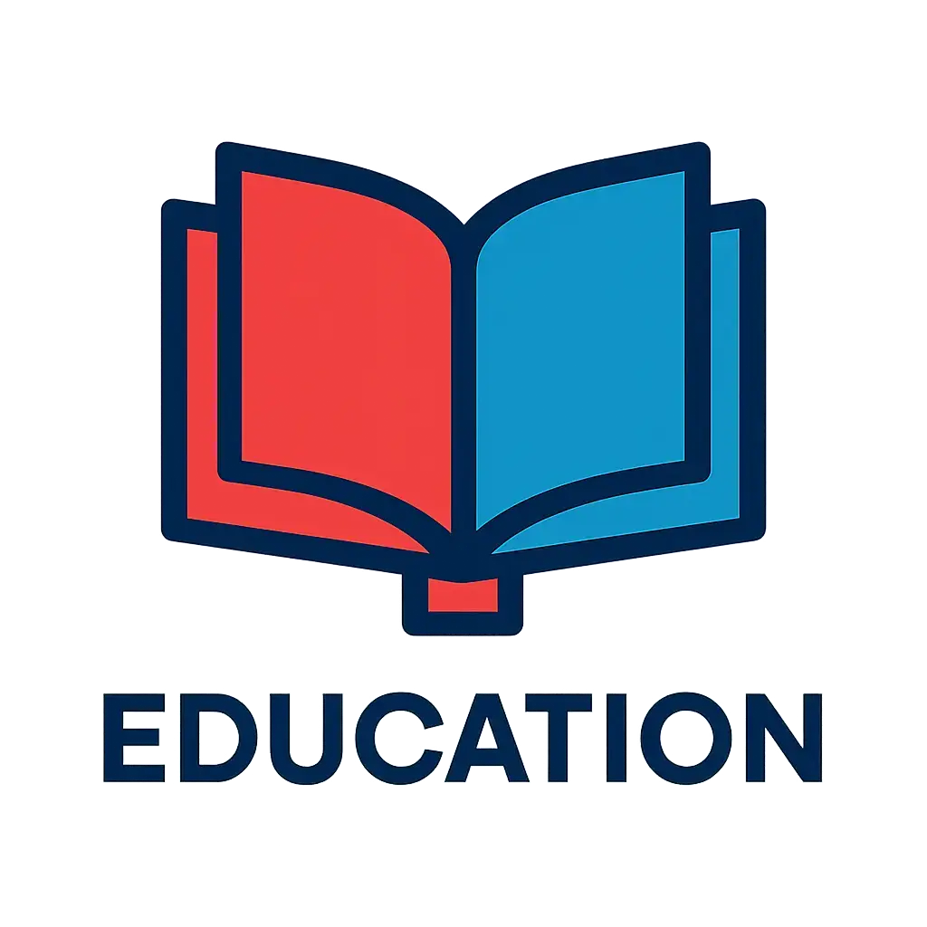 Education Logo template with open book and modern typography