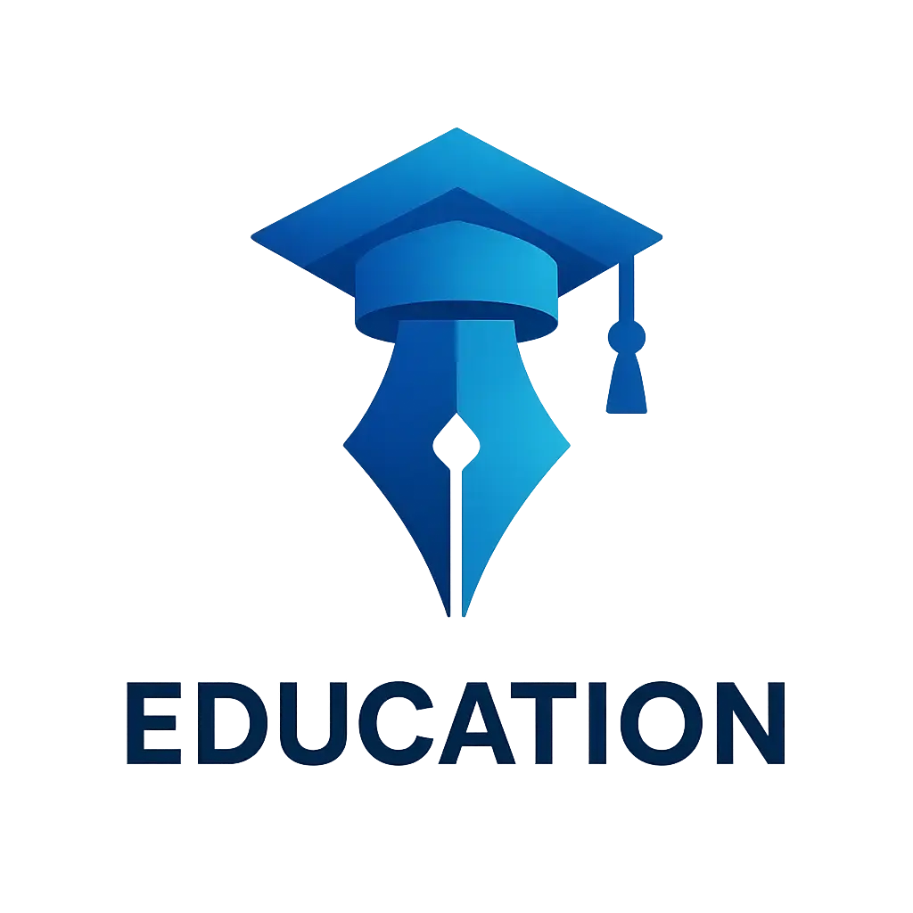 Education Logo template with pen and graduation cap