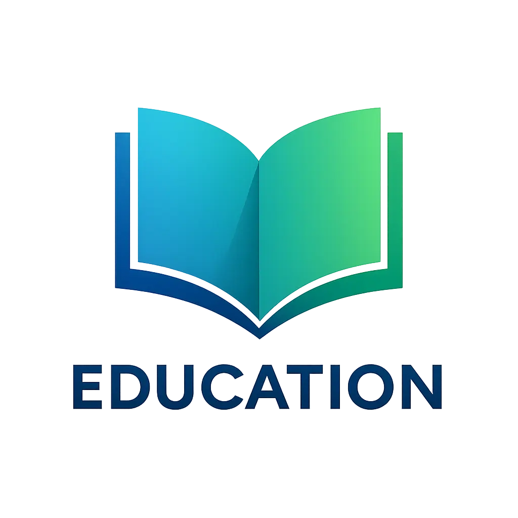Education Logo template featuring open book and modern typography